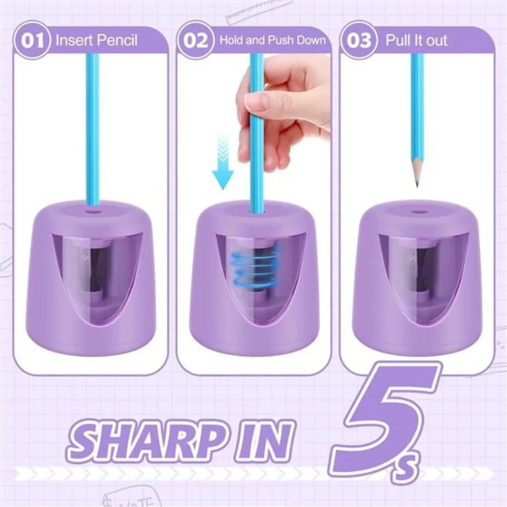 Kids Purple‎ Unicorn Electric Pencil Sharpeners for Home Office School Supplies